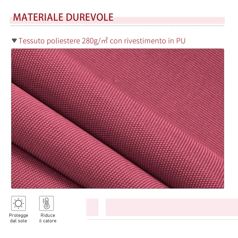 Tenda da Sole Avvolgibile a Parete 3x2.5m in Poliestere Rosso Bordeaux -3