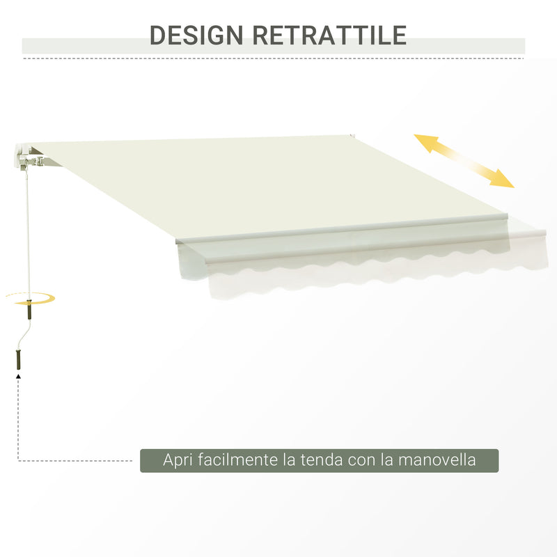 Tenda da Sole Avvolgibile a Parete 295x245 cm in Alluminio e Poliestere Bianco-8