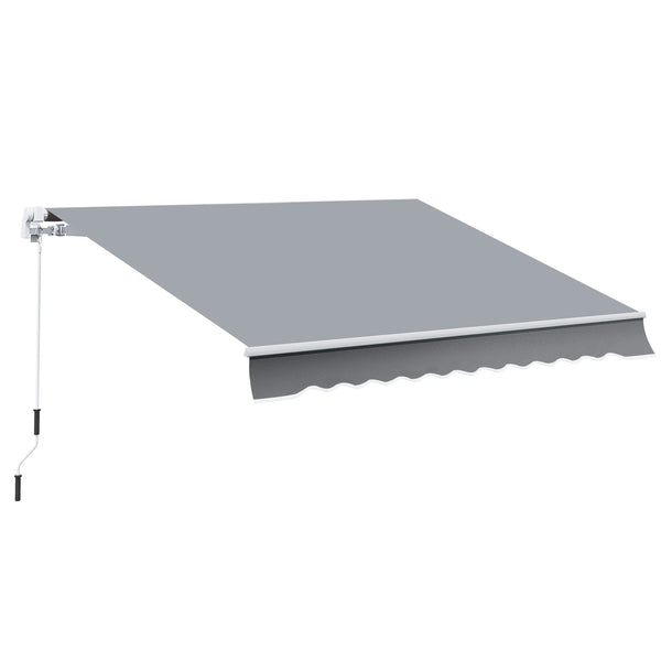online Tenda da Sole Avvolgibile a Parete 395x245 cm in Metallo e Poliestere Grigio