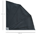 Tenda Parasole Frangivista Richiudibile 140x10x140 cm in Alluminio e Poliestere Grigio-3