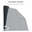 Tenda Parasole Frangivista Richiudibile 140x10x140 cm in Alluminio e Poliestere Grigio-5