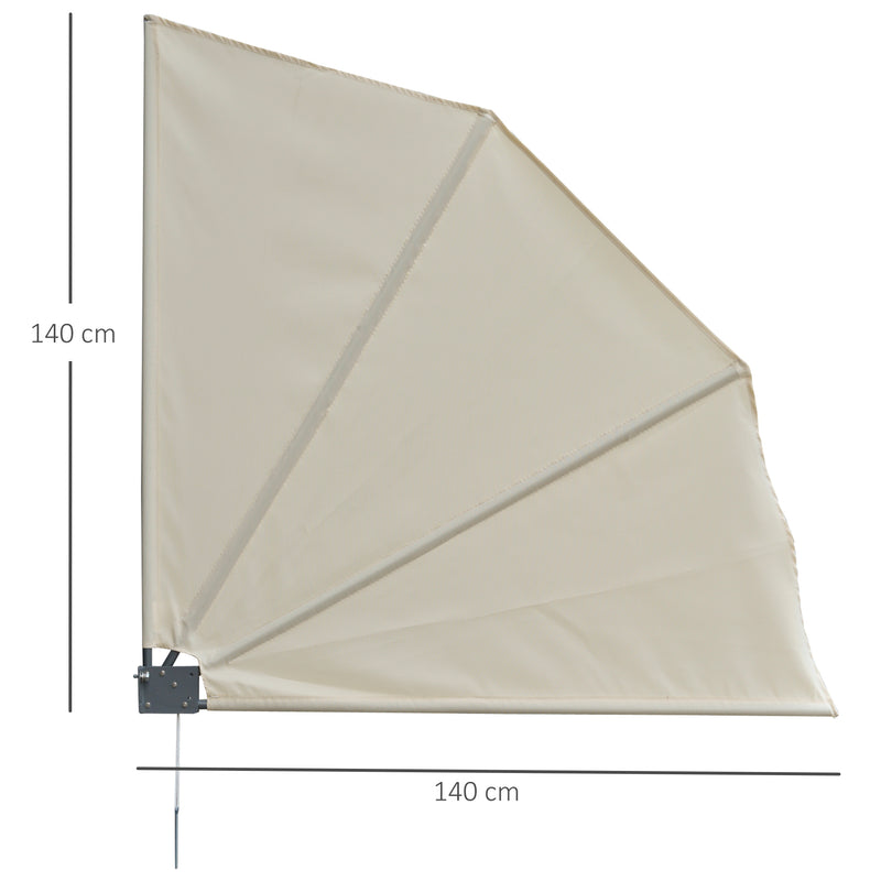 Tenda Parasole Frangivista Richiudibile 140x10x140 cm in Alluminio e Poliestere Crema-3