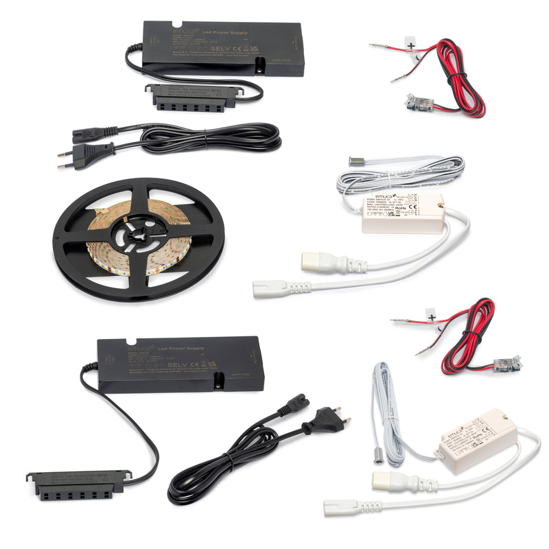 Kit Illuminazione Automatica Striscia LED 5 mt per Armadi e Mobili Emuca -1