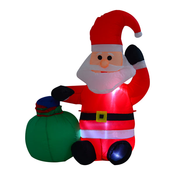 Babbo Natale Gonfiabile luminoso a LED in Poliestere con Ventilatore 70x45x120 cm online