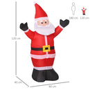 Babbo Natale Gonfiabile Luminoso con Luci LED 80x40x120 cm -3