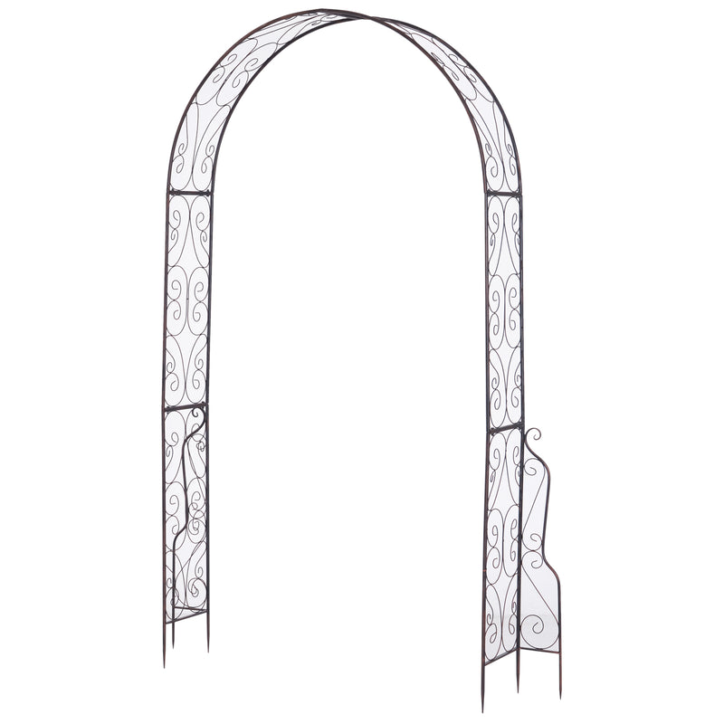 Arco da Giardino Piante Rampicanti in Metallo Nero 120x30x226 cm -1