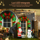 Arco Natalizio Gonfiabile H244 cm con Luci LED Babbo Natale e Pupazzo di Neve per Esterno -5