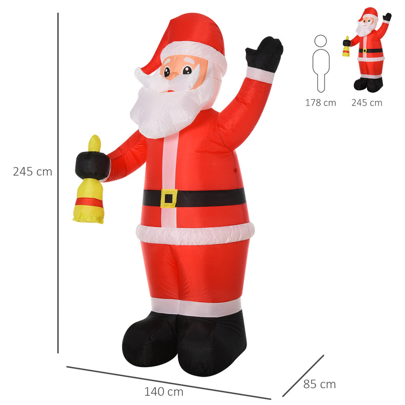 Babbo Natale Gonfiabile H245 cm con Luci a LED -3