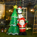Babbo Natale Gonfiabile 170x115x243 cm con Pinguino e Pupazzo di Neve per Esterno -2