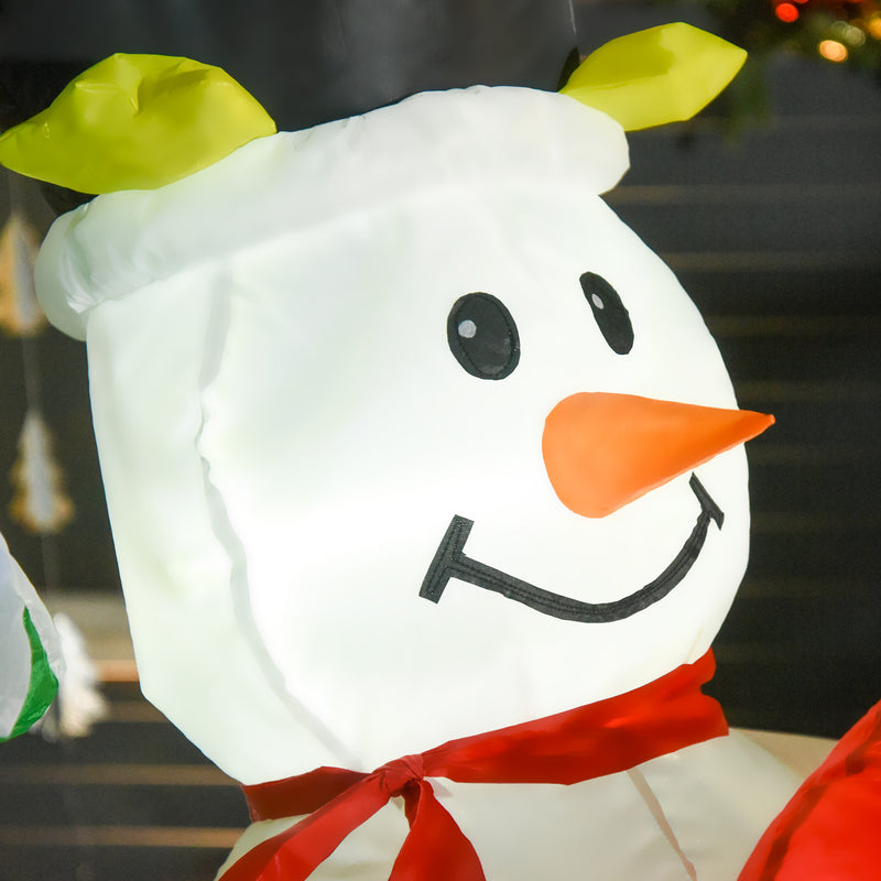 Babbo Natale Gonfiabile 170x115x243 cm con Pinguino e Pupazzo di Neve per Esterno -6