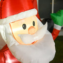 Babbo Natale Gonfiabile 170x115x243 cm con Pinguino e Pupazzo di Neve per Esterno -8