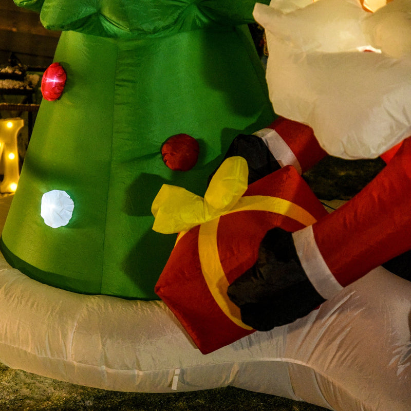 Babbo Natale con Albero Gonfiabile 190x100x210 cm con Luci a LED -10