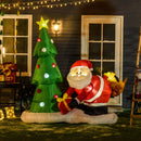 Babbo Natale con Albero Gonfiabile 190x100x210 cm con Luci a LED -2