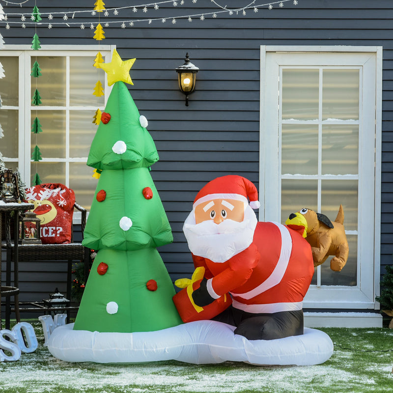 Babbo Natale con Albero Gonfiabile 190x100x210 cm con Luci a LED -4