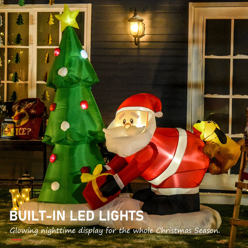 Babbo Natale con Albero Gonfiabile 190x100x210 cm con Luci a LED -5