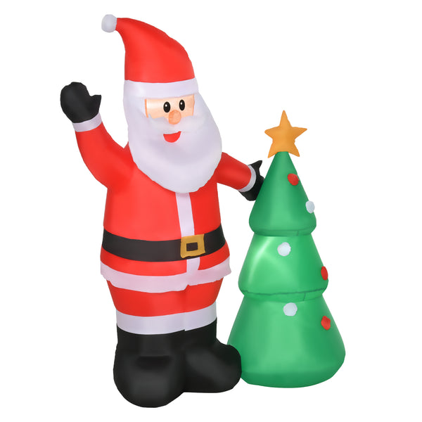 Babbo Natale Gonfiabile con Albero H150 cm Luminoso con LED Rosso prezzo