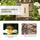 Casa per Insetti da Giardino 32x12,5x57 cm 5 Livelli in Legno e Bamboo-7