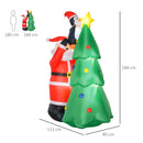 Babbo Natale Gonfiabile H184 cm con Albero e Pinguino-3