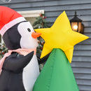 Babbo Natale Gonfiabile H184 cm con Albero e Pinguino-8