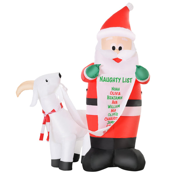 Babbo Natale Gonfiabile H180 cm con Capretta Luci LED Multicolore prezzo