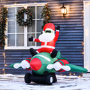Babbo Natale Gonfiabile H160 cm con Aereo Luci LED Multicolore-2