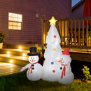 Albero di Natale Gonfiabile H185 cm con Pupazzi di Neve Bianco-2