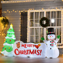 Albero di Natale Gonfiabile 163 cm con Pupazzo di Neve Scritta e Luci LED-2