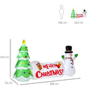 Albero di Natale Gonfiabile 163 cm con Pupazzo di Neve Scritta e Luci LED-3