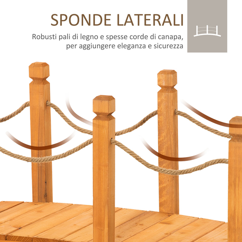 Ponticello da Giardino 150x58x58,5 cm in Legno Arancione-4