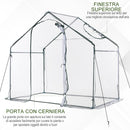 Serra da Giardino in PVC Trasparente 180x105x150 cm -4