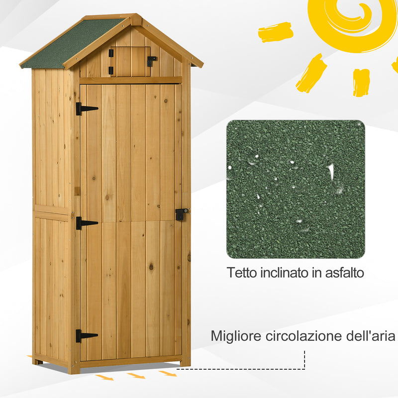 Casetta Box da Giardino Porta Utensili 77x54,2x179 cm in Legno Impermeabile Giallo-5