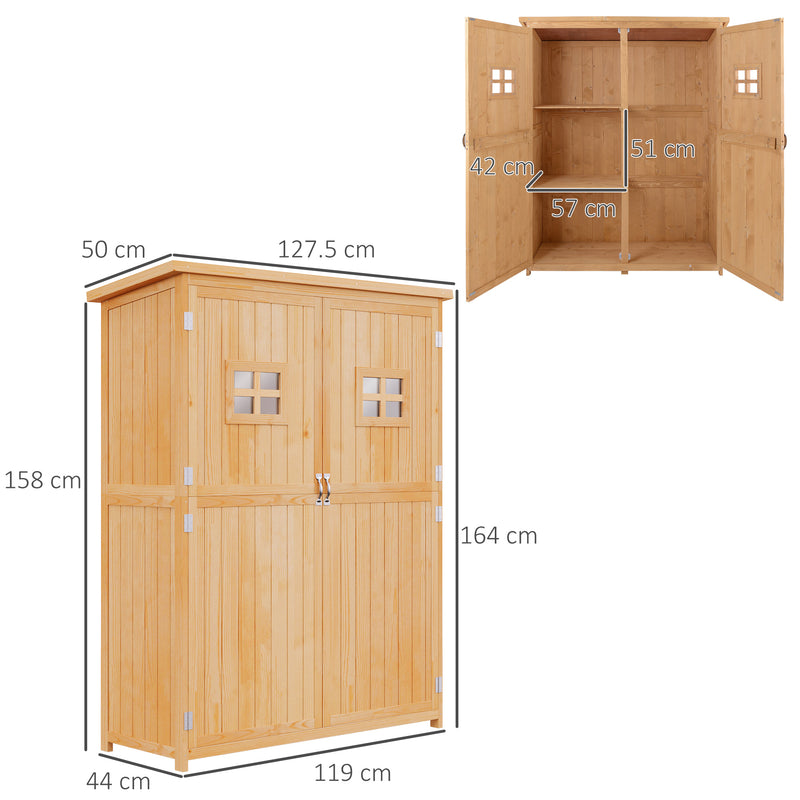 Casetta Box da Giardino 127,5x50x164 cm in Legno Naturale-3