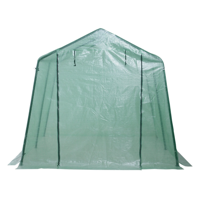 Serra per Piante con Ventilazione in Acciaio e Plastica Verde 250x240x210 cm -1