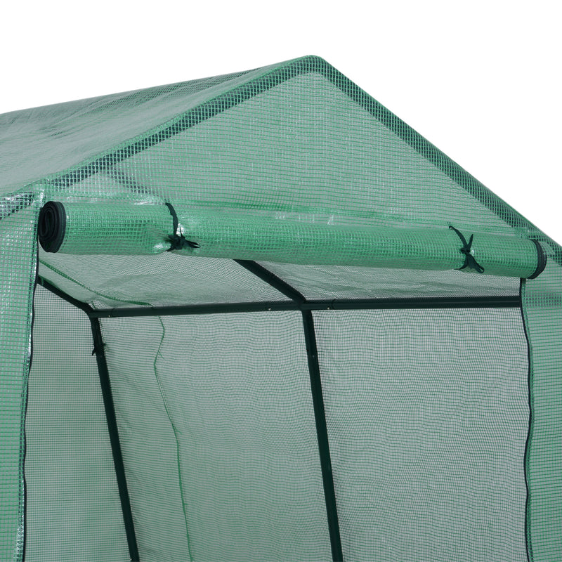 Serra per Piante con Ventilazione in Acciaio e Plastica Verde 250x240x210 cm -5