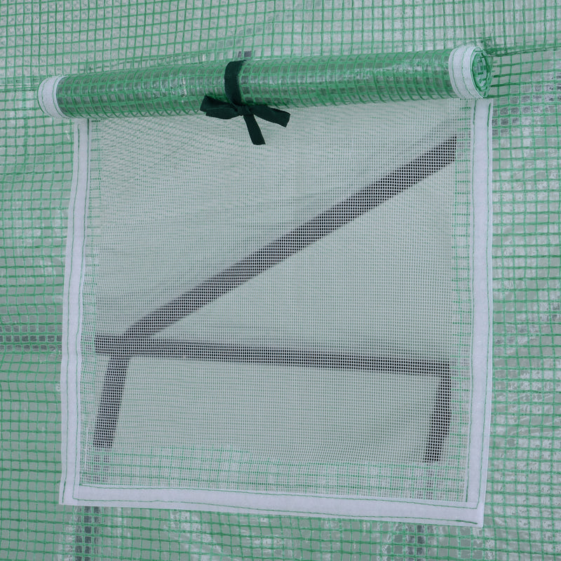 Serra per Piante con Ventilazione in Acciaio e Plastica Verde 250x240x210 cm -7