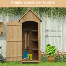 Casetta Box da Giardino in Legno per Deposito Attrezzi 77,5x54,2x179,5 cm -4