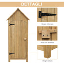 Casetta Box da Giardino in Legno per Deposito Attrezzi 77,5x54,2x179,5 cm -6