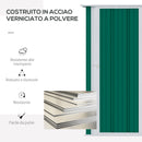 Casetta Box da Giardino Porta Utensili 142x84x189 cm in Acciaio Impermeabile Verde Scuro-6