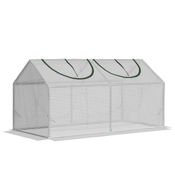 Mini Serra da Giardino con 2 Finestre 119x60x60 cm Copertura PVC Anti-UV Bianco online