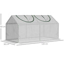Mini Serra da Giardino con 2 Finestre 119x60x60 cm Copertura PVC Anti-UV Bianco-3