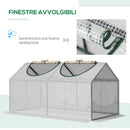 Mini Serra da Giardino con 2 Finestre 119x60x60 cm Copertura PVC Anti-UV Bianco-5