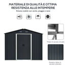 Casetta Box da Giardino in Lamiera per Deposito Attrezzi 236x174x190 cm  Grigio-5