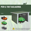 Casetta Box da Giardino in Lamiera per Robot Tagliaerba 86x75x62-51 cm  Verde-5