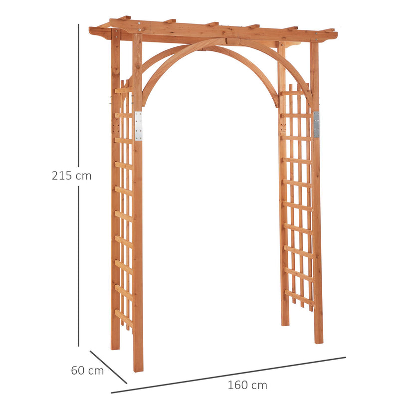 Arco da Giardino Pergola 160x60x215 cm in Legno Marrone Chiaro-3