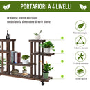 Scaffale Portavasi 4 Livelli 123,5x33x80 cm in Legno Carbonizzato-4