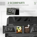 Compostiera Domestica 71x64x92 cm in Acciaio e Plastica Nera-4