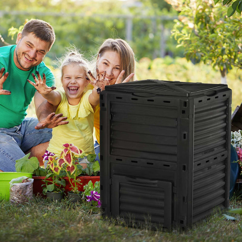 Compostiera da Giardino 300 litri Composter Nero – acquista su Giordano Shop