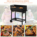 Barbecue a Carbone Carbonella in Acciaio 90x45x96 cm  Rush Nero-6