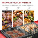 Barbecue a Carbone Carbonella 120x31x60-70 cm con Griglia e Teglia Nero-5
