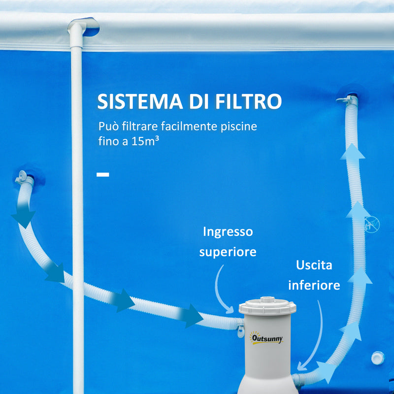 Pompa Filtrante per Piscina Fuoriterra 4000 lt/h Filtro a Sabbia Grigio-5